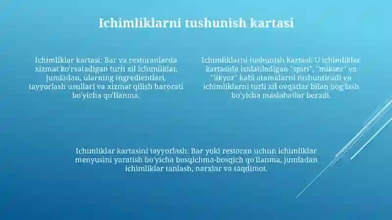 Ichimliklar Kartasi Va Uni Tuzish Tartibi 3