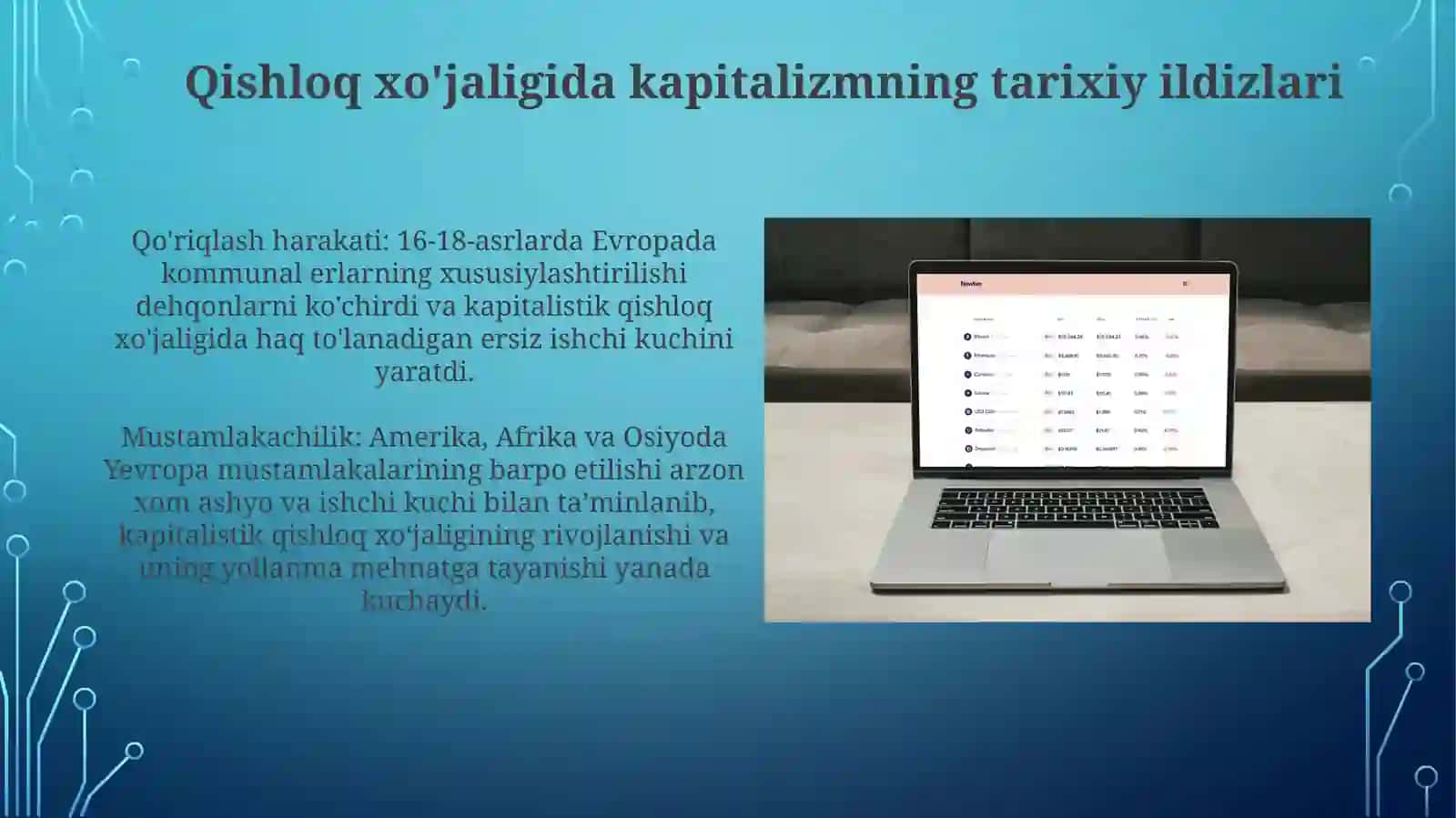 Kapitalizmning Qishloq XoʻJaligiga Kirib Kelishi 3