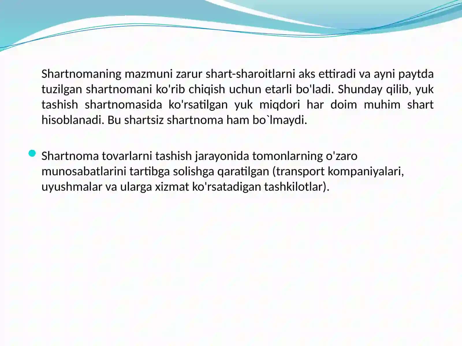 Mavzu №6. Yuklarnivayo`lovchilarnitashishda,avtomobillartexnikekspluatatsiyasidaqo`llaniladiganasosiyhujjatlar 3