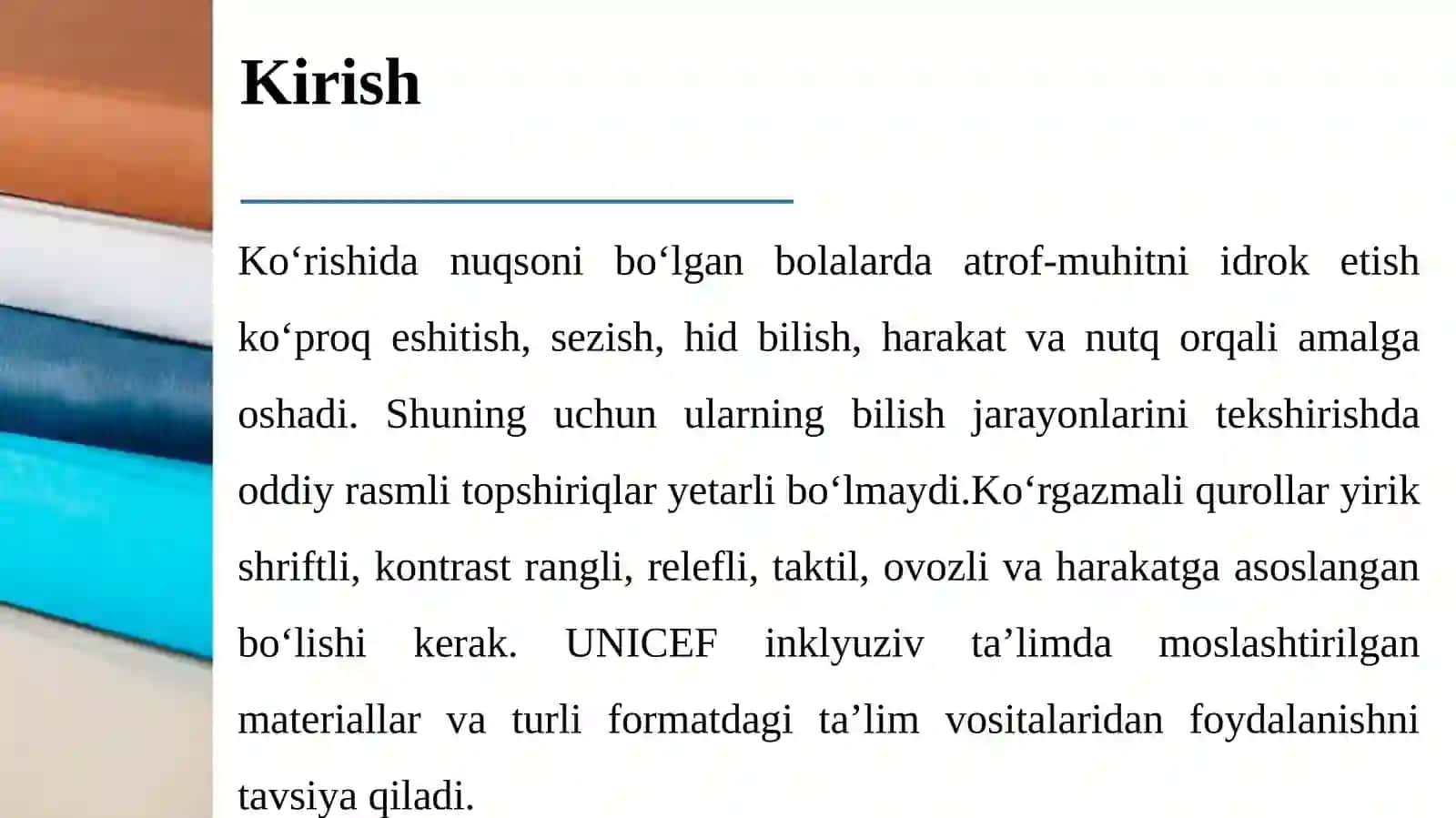 Ko‘rishida nuqsoni bo‘lgan bolalar bilish jarayonlarining xususiyatlarini tekshirish 3