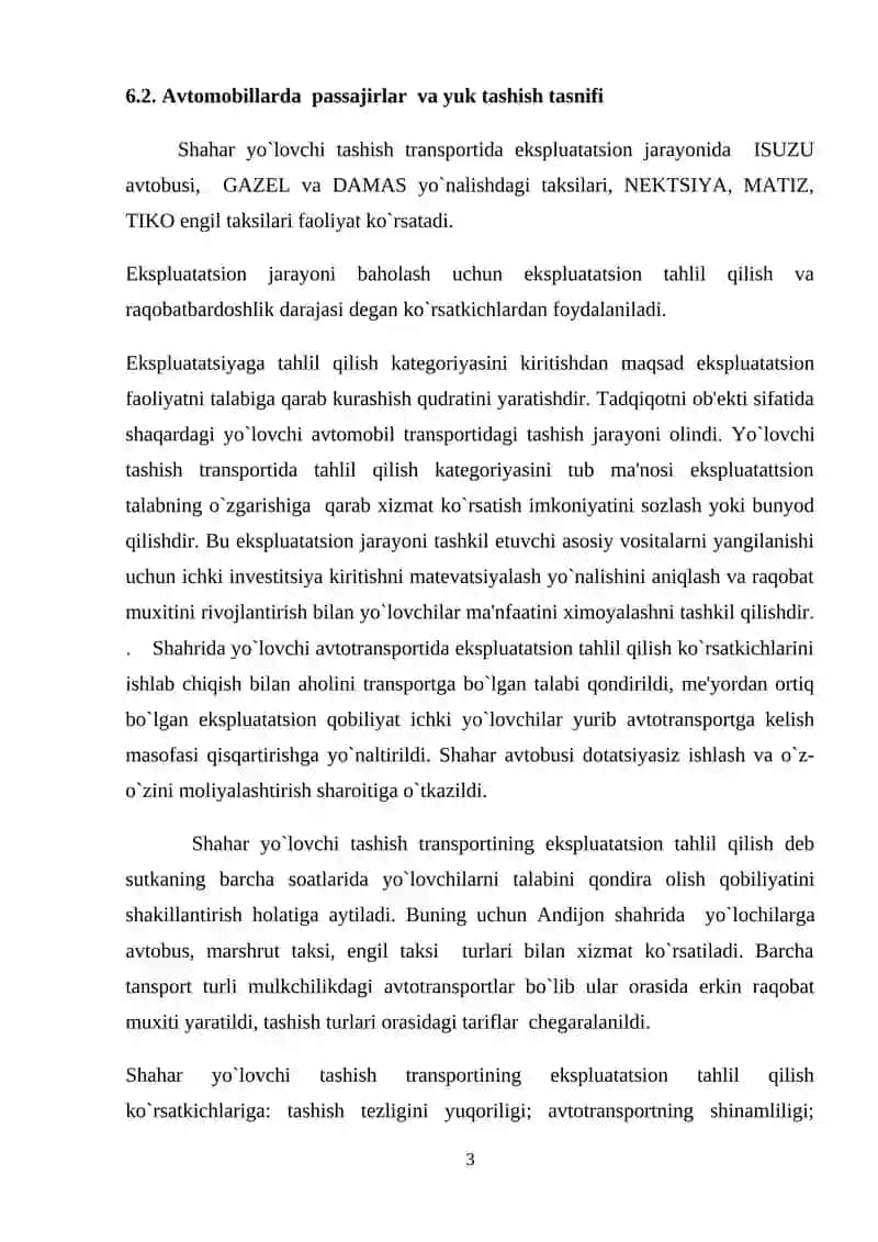 Avtotransportda yuk tashishning tasnifi 3