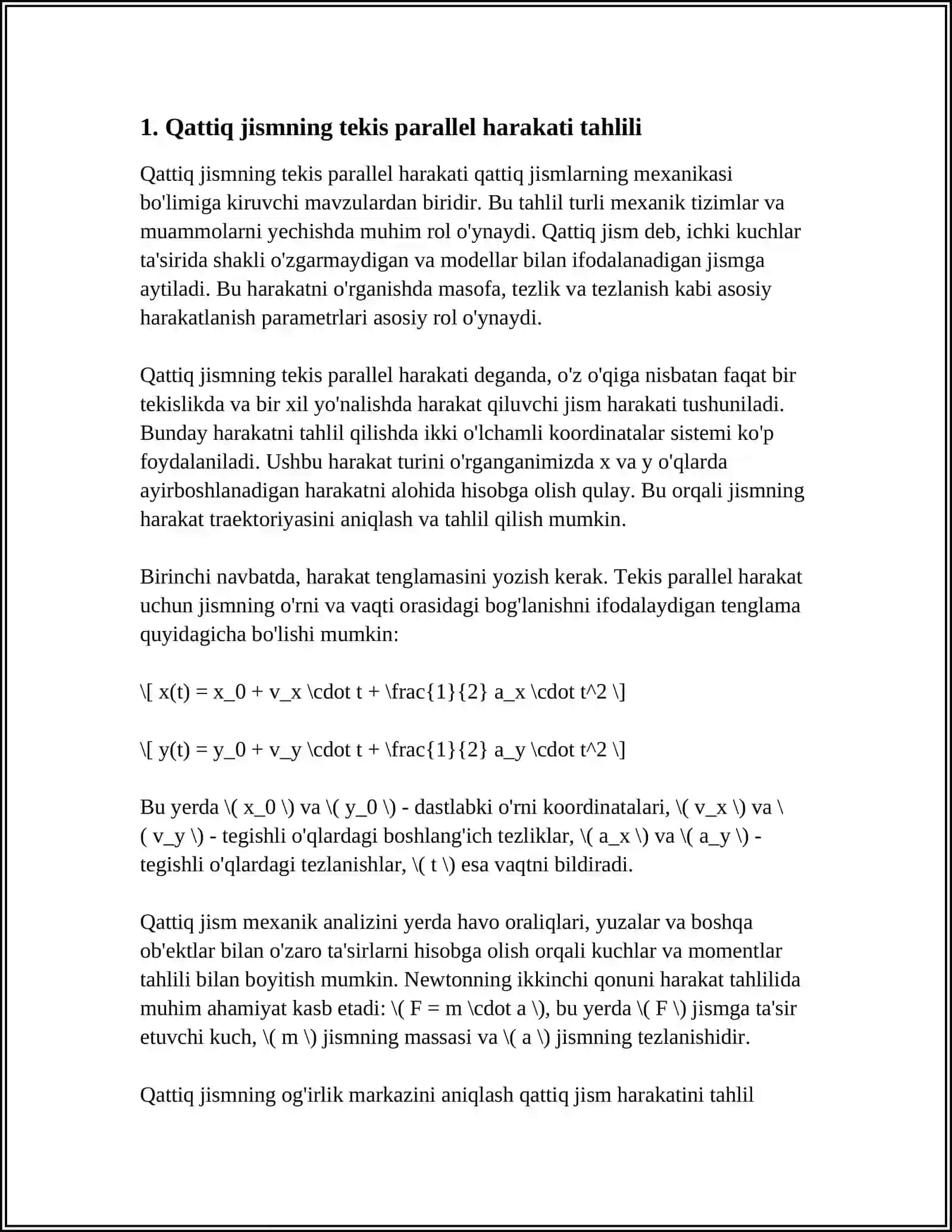 Qattiq Jismning Tekis Parallel Harakati 3