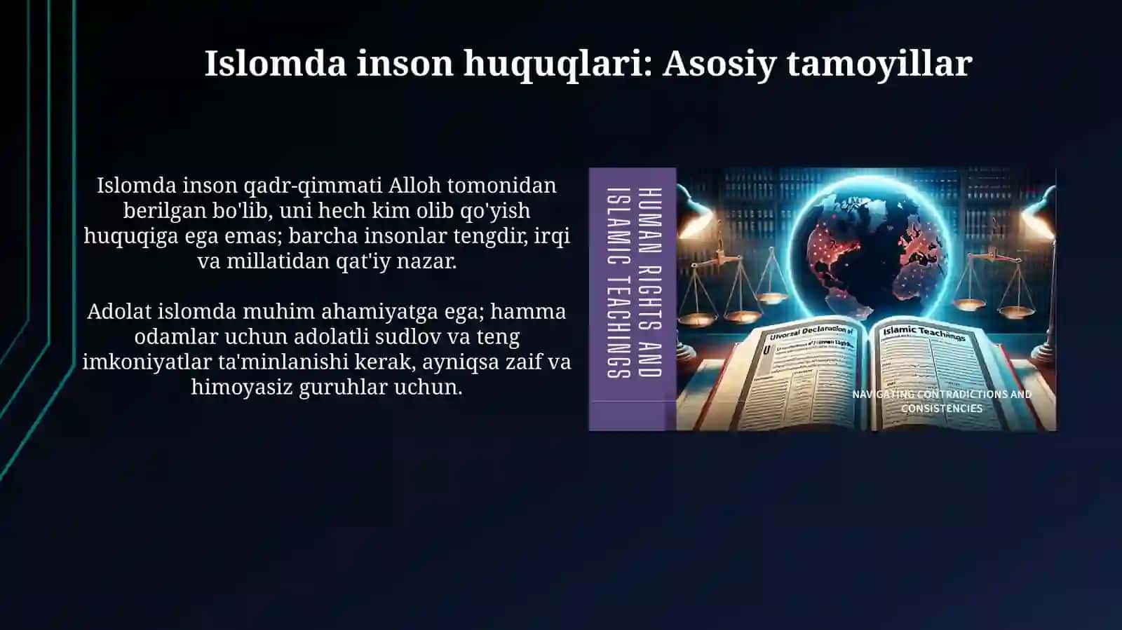 Islomda inson huquqlari himoyasi ijtimoiy tenglik.Adolattaliratlik 3