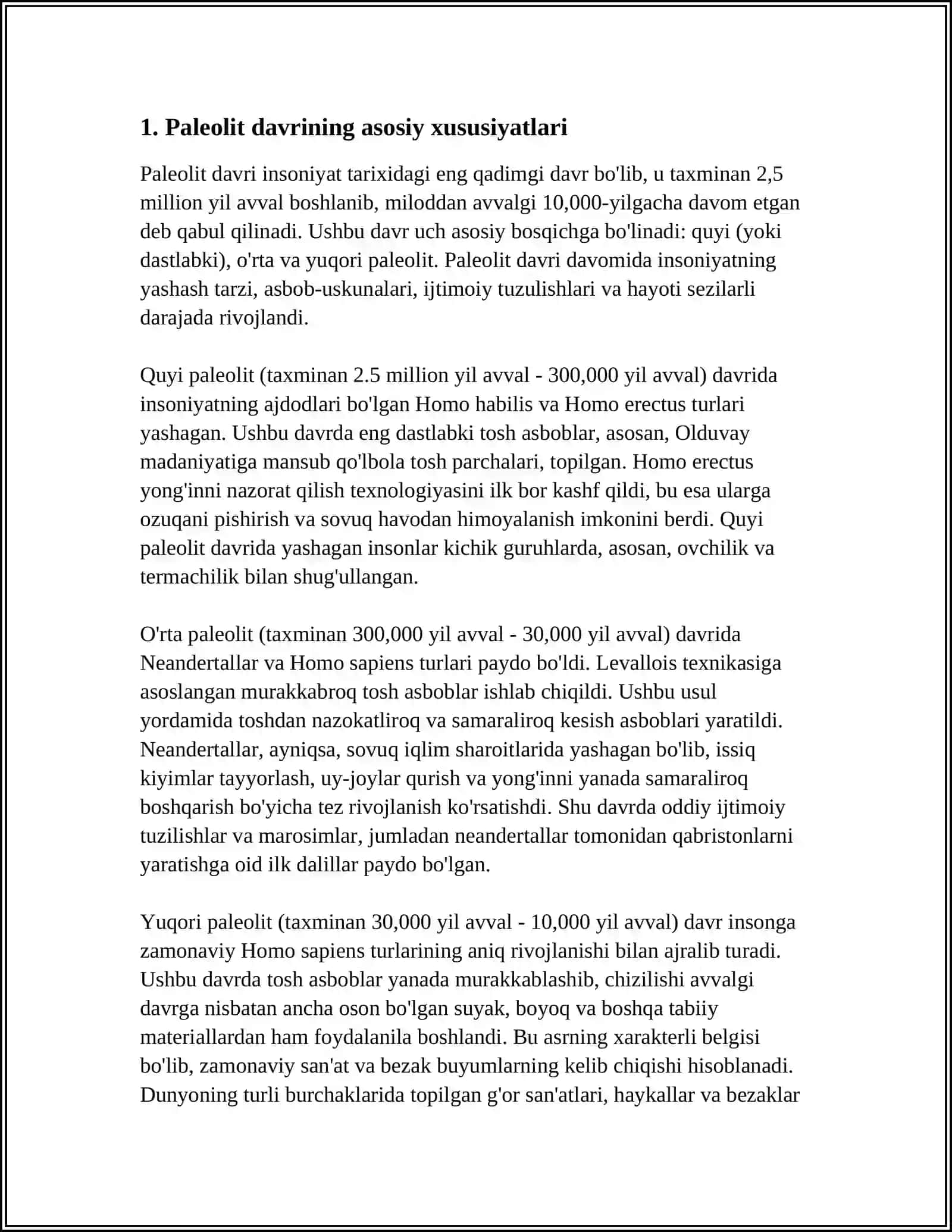 ODAMLARNING PALEOLIT DAVRI MANZILGOHLARI 3