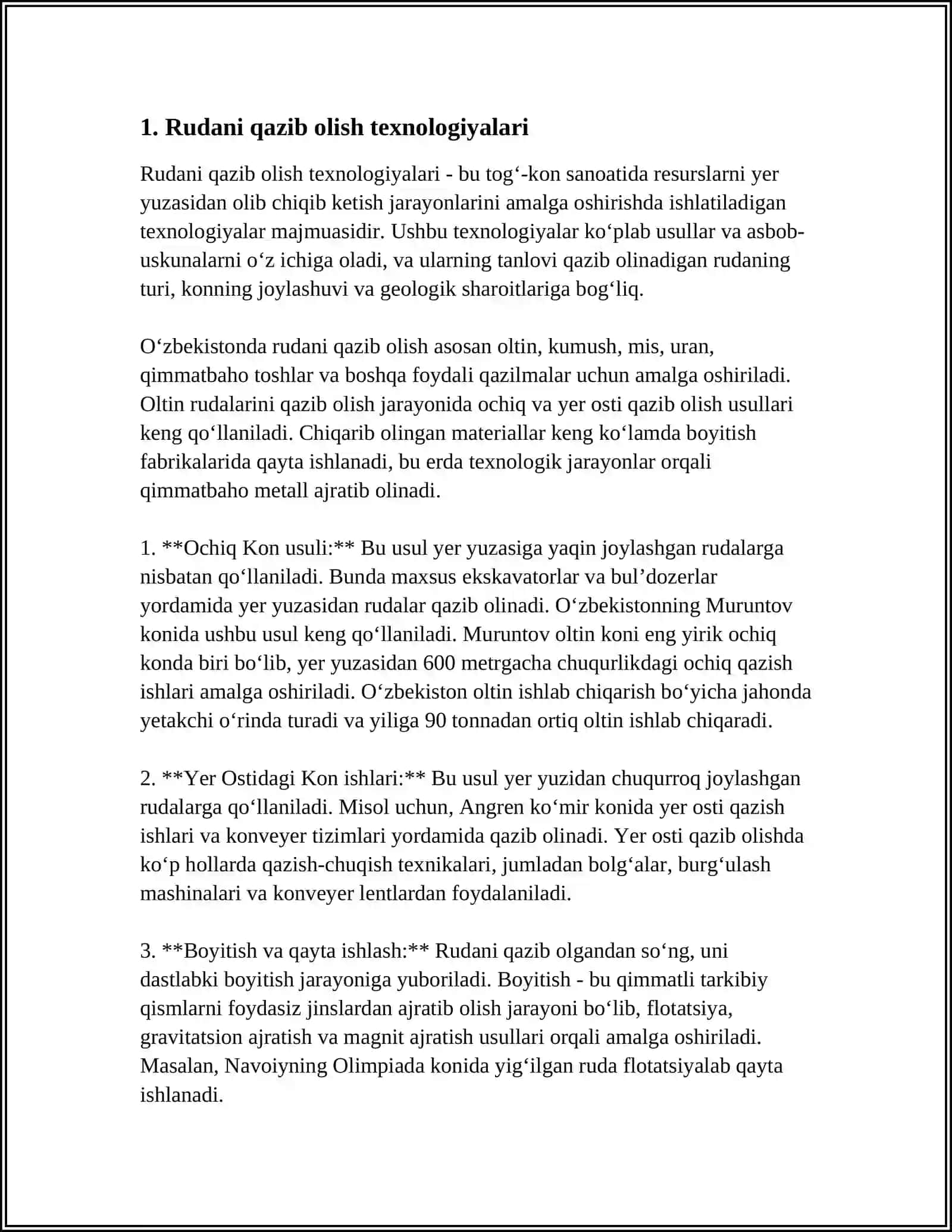 Rudani qazib olish texnologiyalari 3