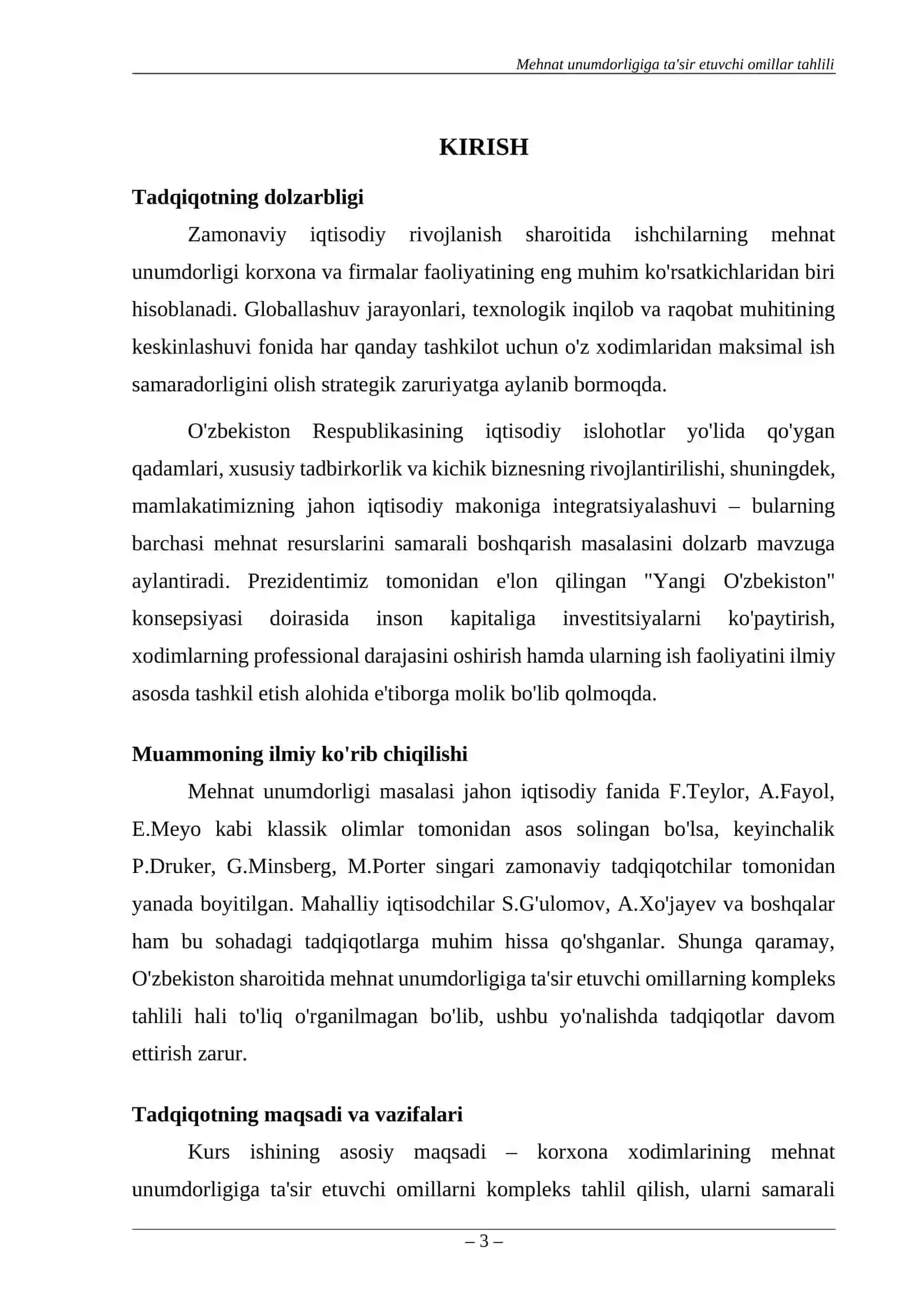 Mehnat unumdorligiga ta'sir etuvchi omillar tahlili 3
