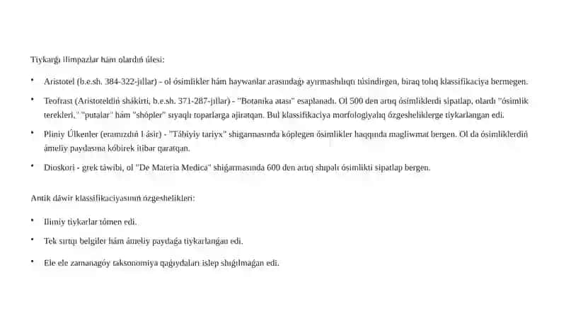 Flora hám taksonomiyası pániniń rawajlanıwı ilimpazlardıń úlesi 3
