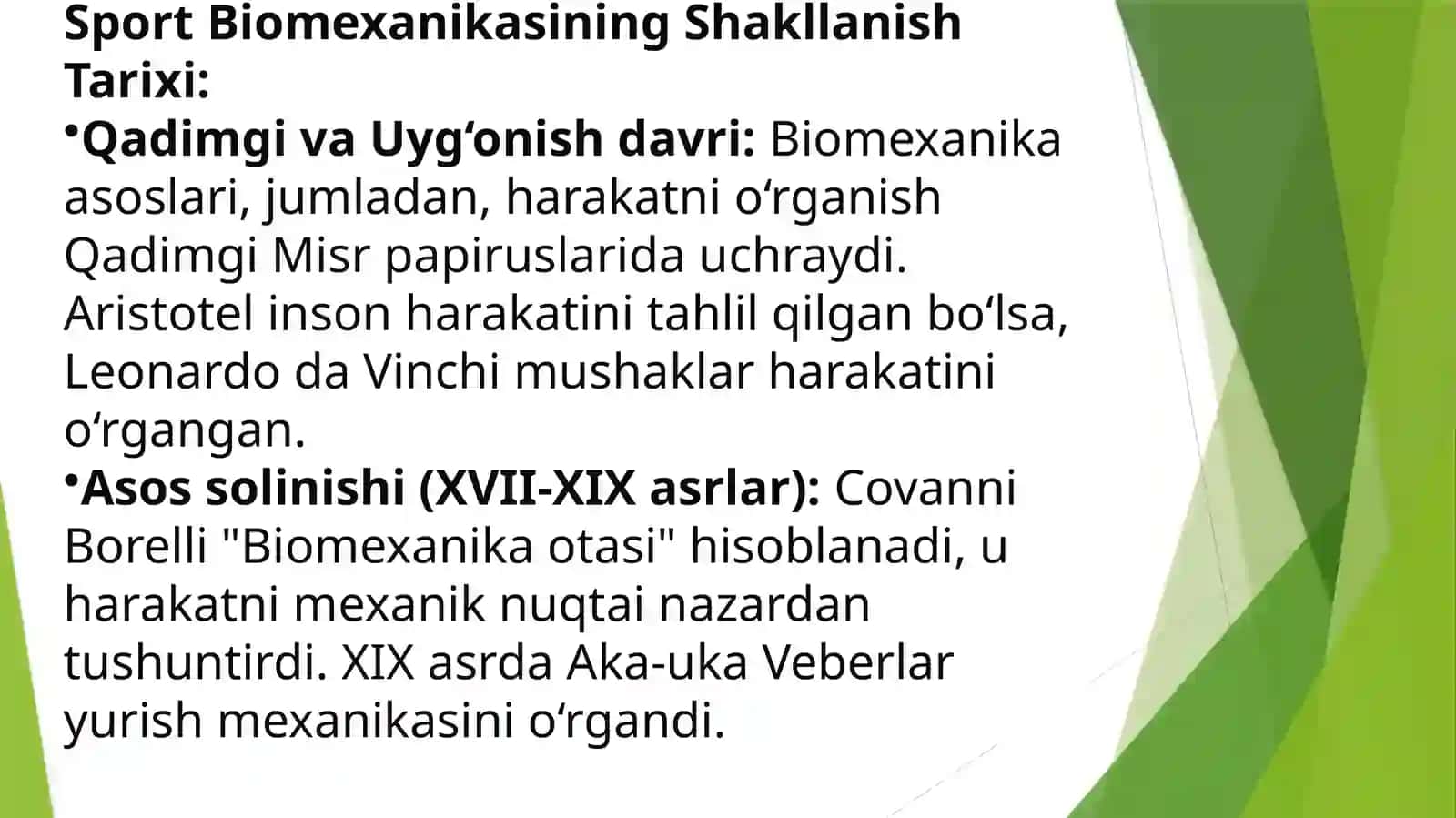 Sport biomexanikasining ilm-fan sifatida shakllanishi va rivojlanish tarixi 3