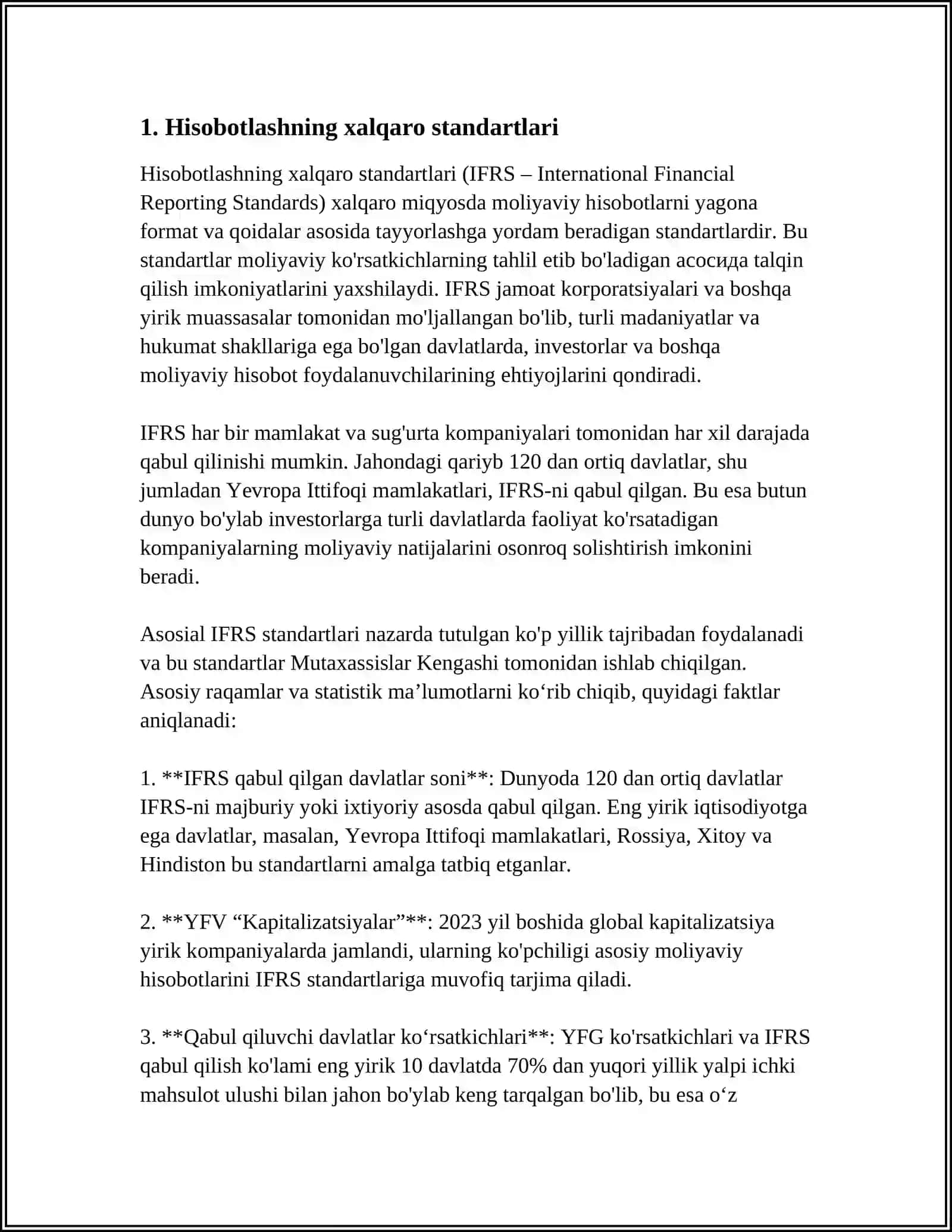BARQAROR RIVOJLANISHDA HISOBOTLARNING XALQARO STANDARTLARI VA ULARNING ASOSIY ANALITIK KO‘RSATKICHLARI 3