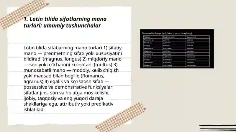 Lotin tilida sifatlarning mano turlari 3