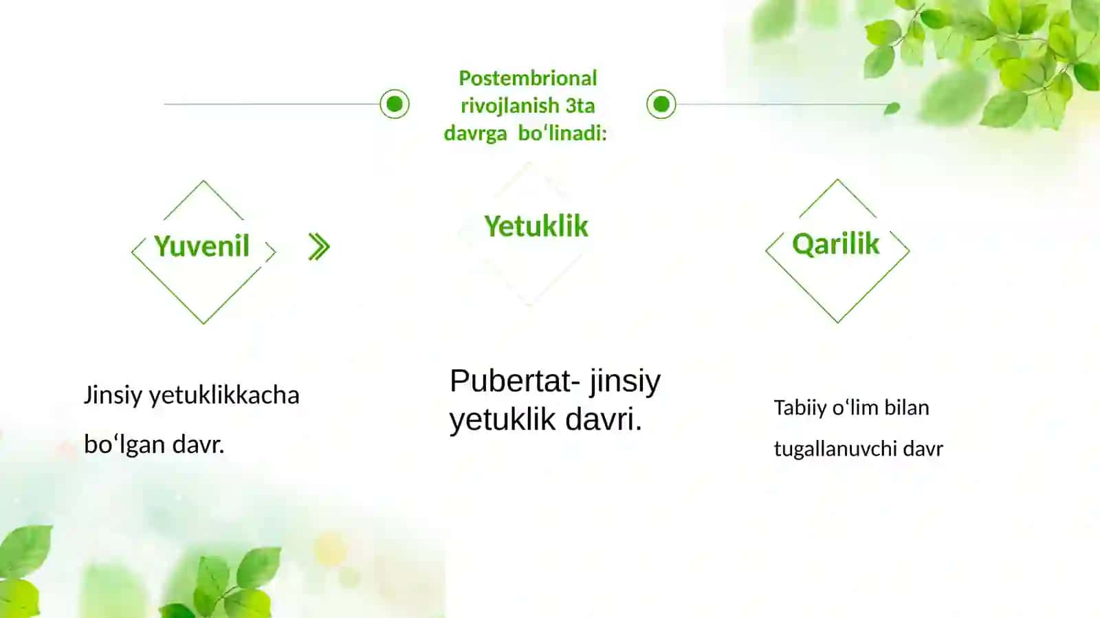 Postembrional rivojlanish, gerontologiya, regeneratsiya, transplantatsia 3