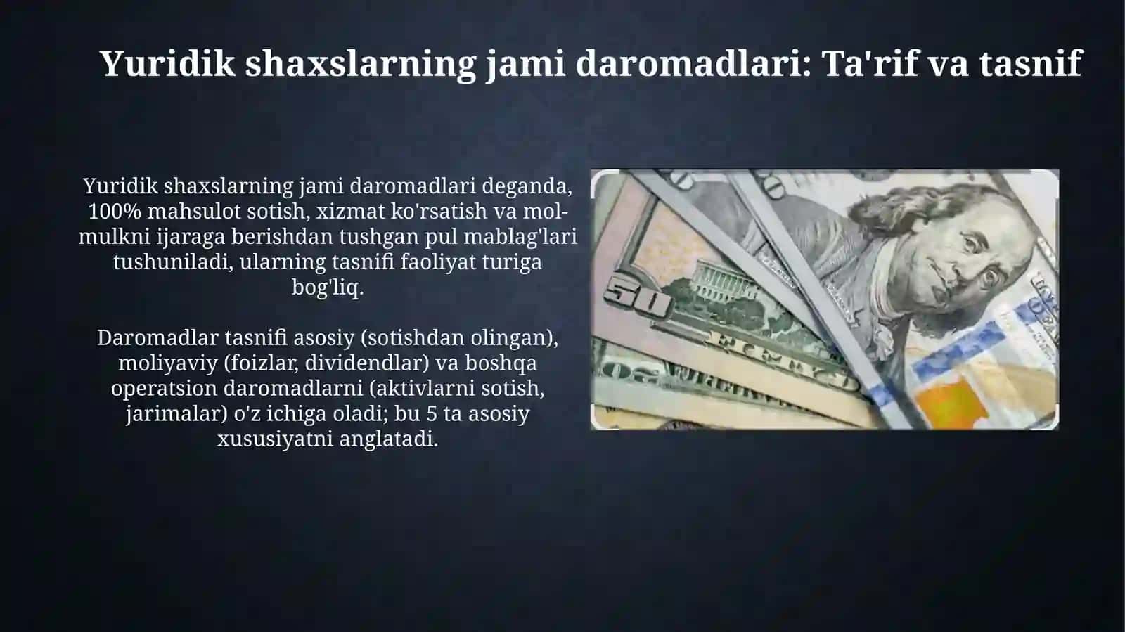 Yuridik shaxslarning jami daromadlari tarkibi 3