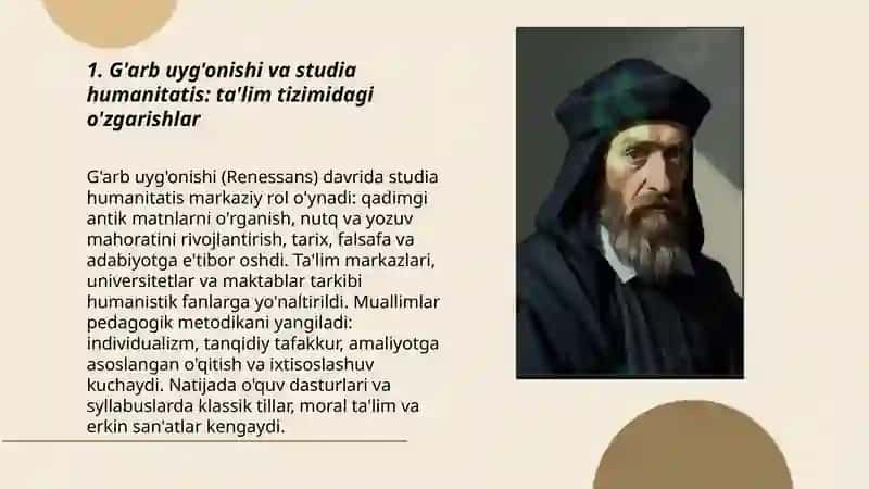 G'arb uyg'onish davrida ta'lim tarbiya va pedagogik fikrlar taraqqiyoti 3