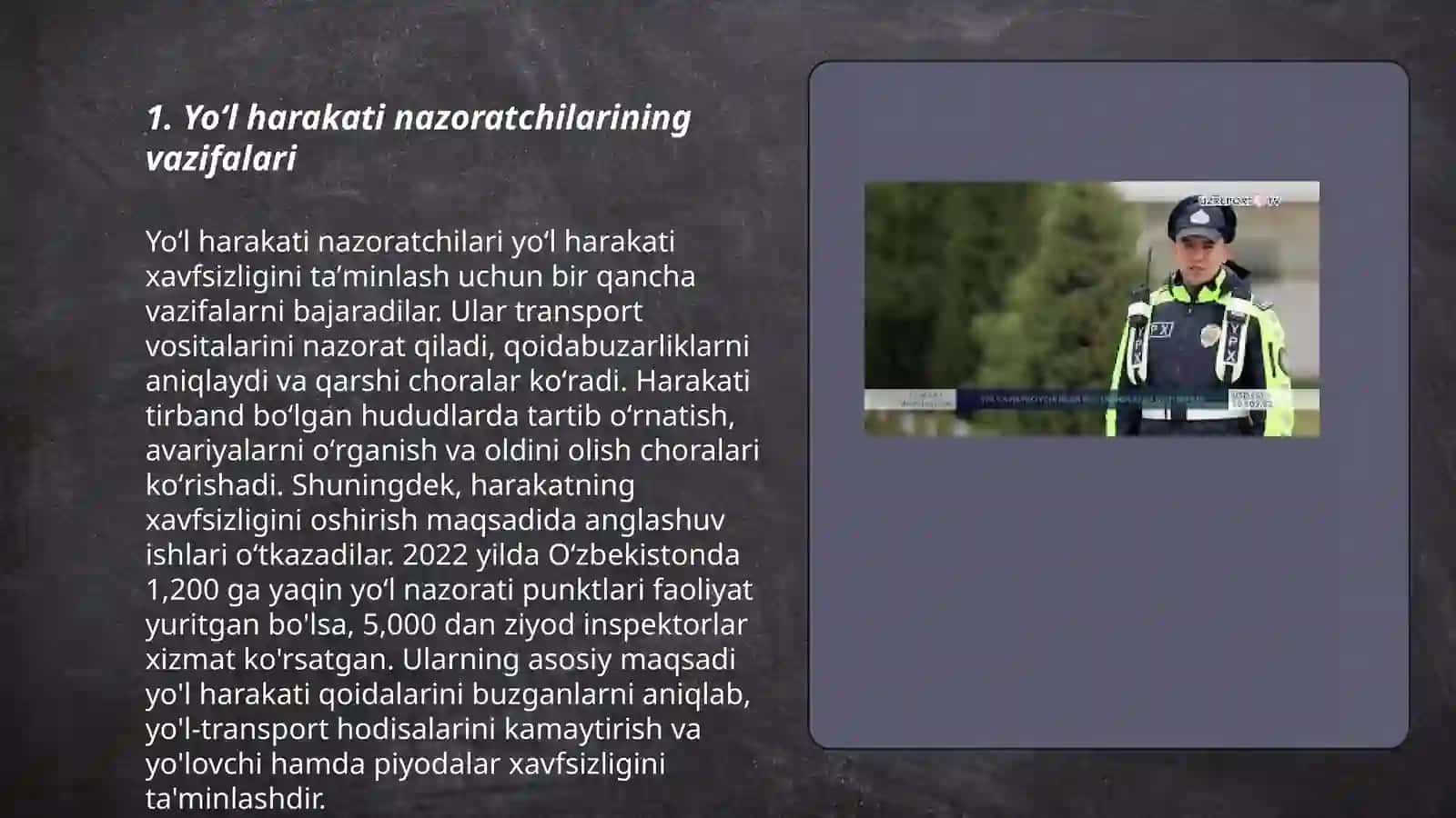 Yoʻl harakati nazoratchilari. Yoʻl boshqaruvchilarining maqsadi va tasnifi 3