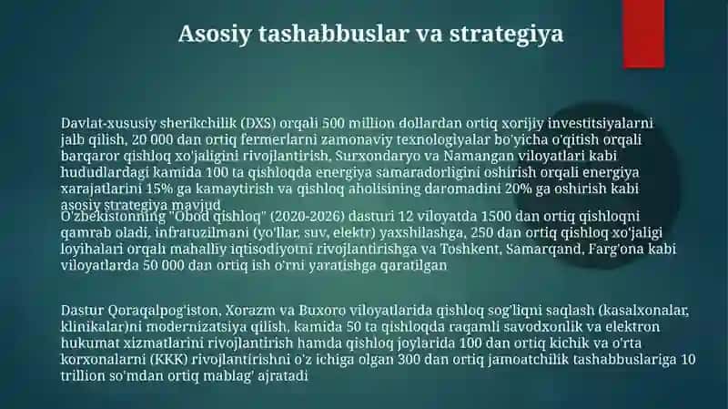 Obodqishloq Davlat Dasturi 3