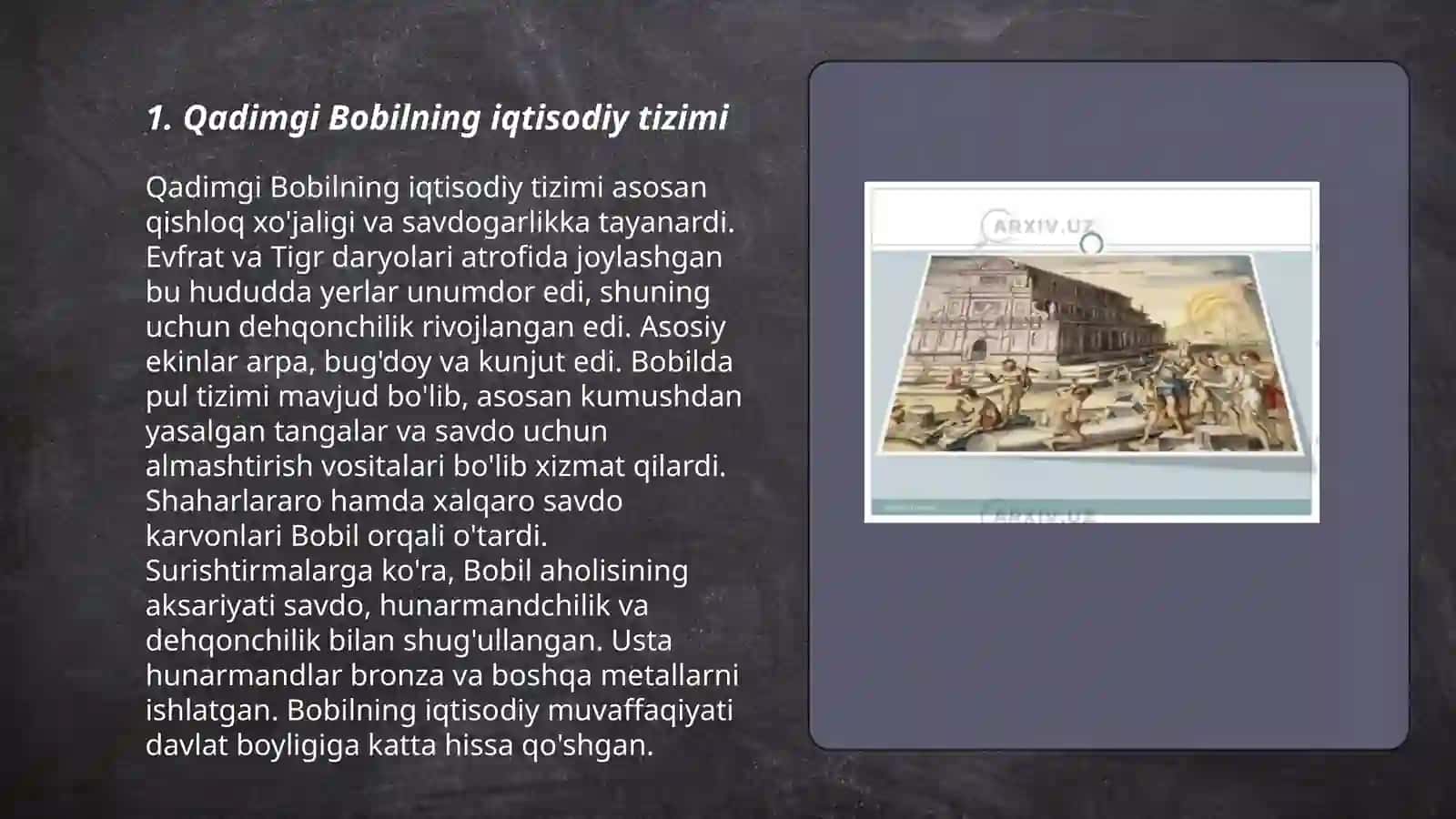 Qadimgi Bobil davlatining iqtisodiy g‘oyalari 3
