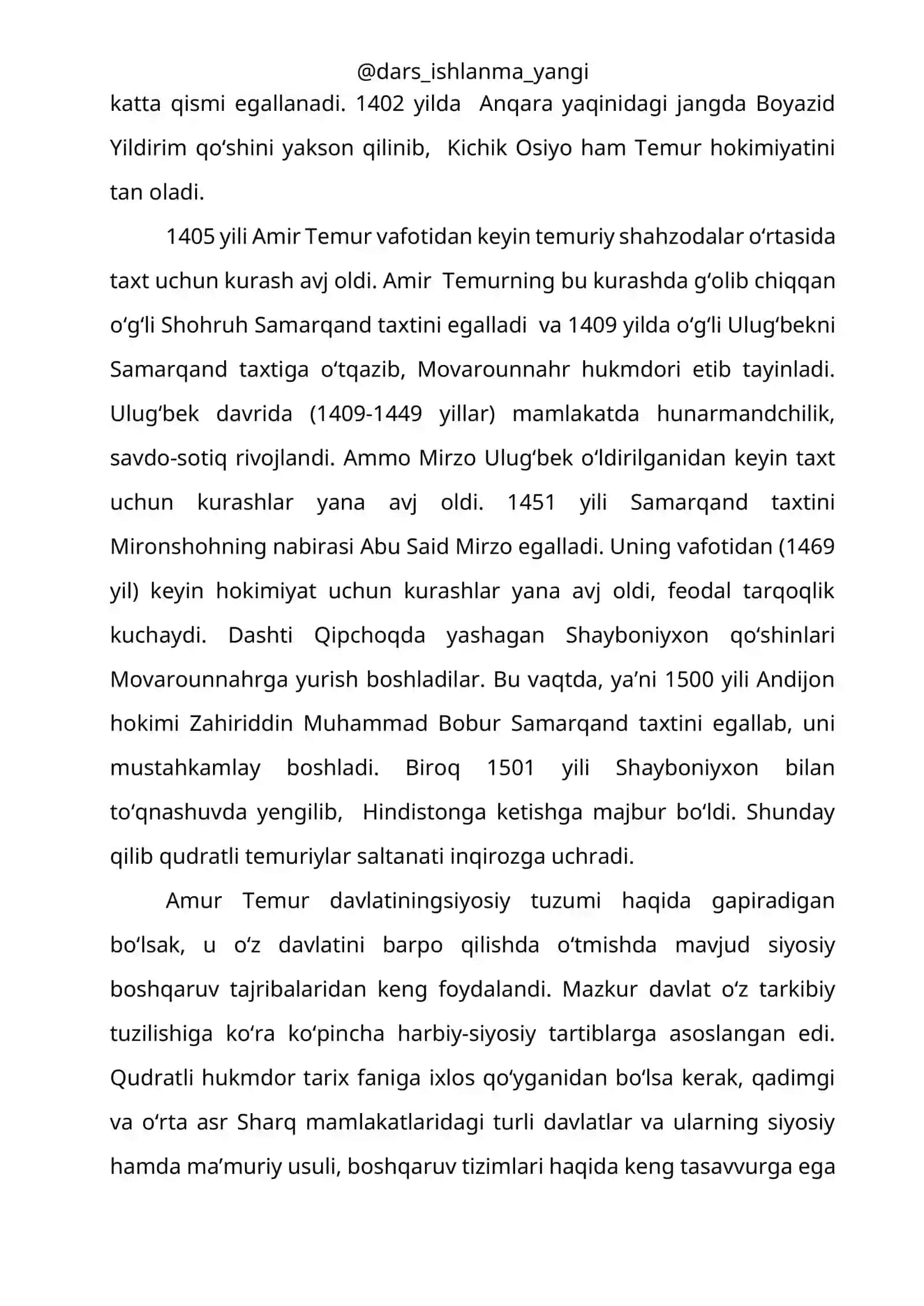Amir Temur va temuriylar davlati tarixiy geografiyasi 3