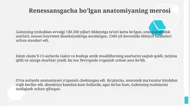Uyg'onish davrida anatomik bilimlarning rivojlanishi 3