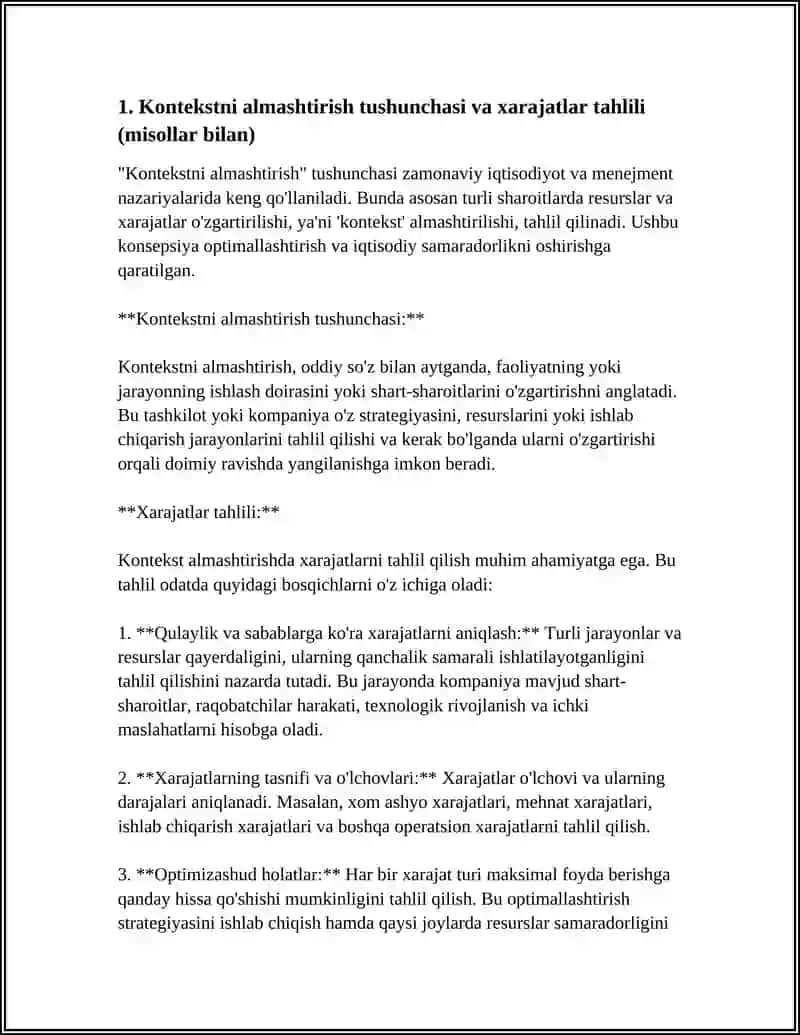 Kontekstni almashtirish: Xarajatlar va optimallashtirish, misollar bilan 3