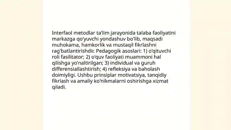 Interfaol metodlar va ularni qo'llash mahorati 3