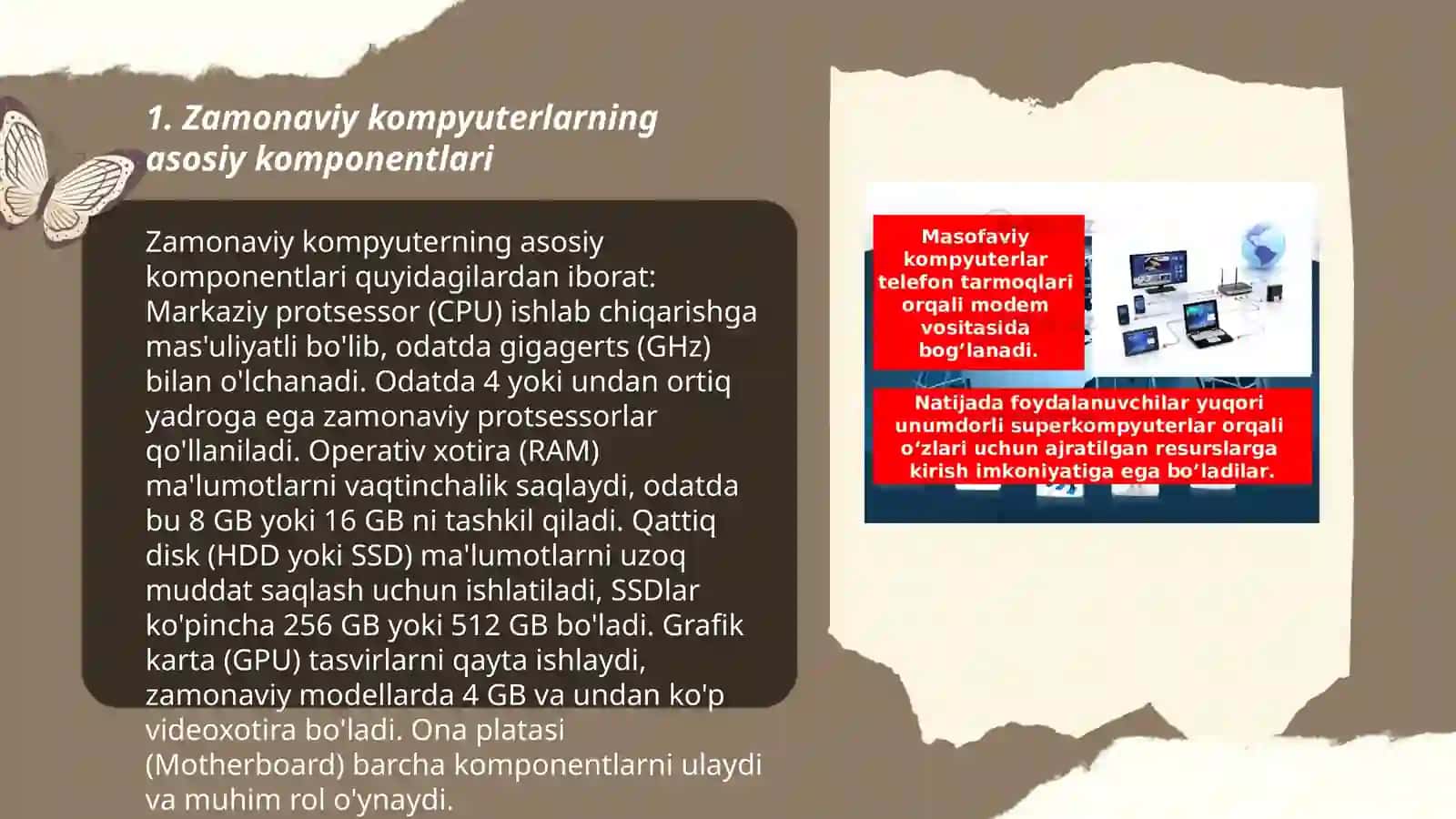 Zamonaviy kompyuterlar va ularning turlari asosiy harakteriskalari va qo'llash sohalari 3