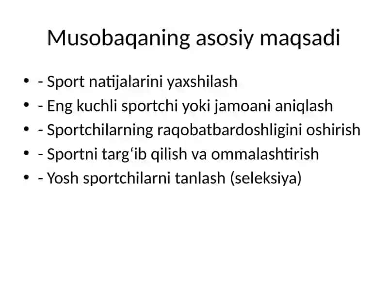 Musobaqa va uning turlari 3
