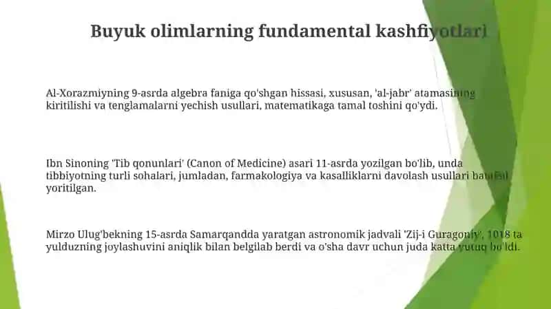 Al-Xorazmiyning 9-asrda algebra faniga qo'shgan hissasi 3
