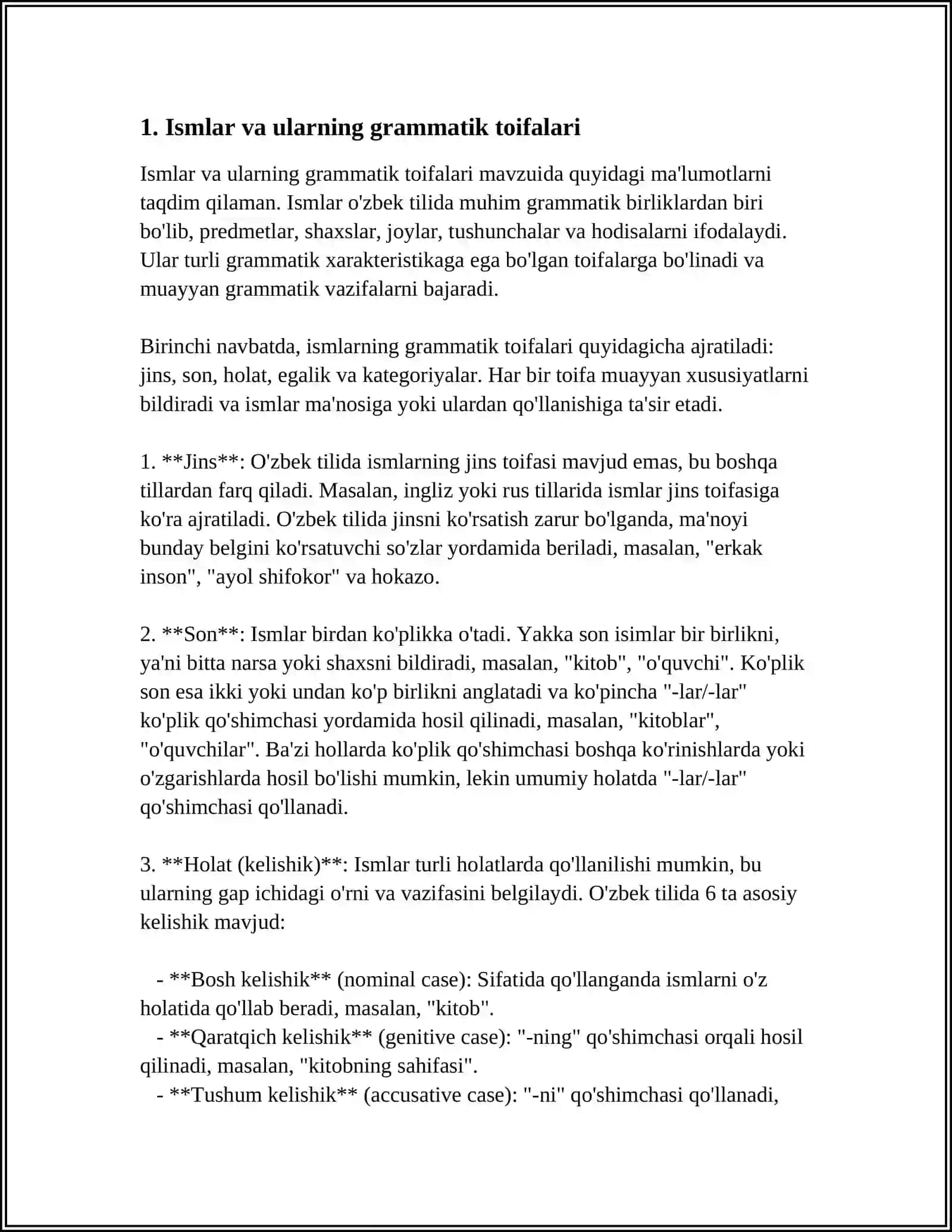 OT GRAMMATIK KATIGORIYALARI BIRINCHI GURUHDA TURLANUVCHI OTLAR 3