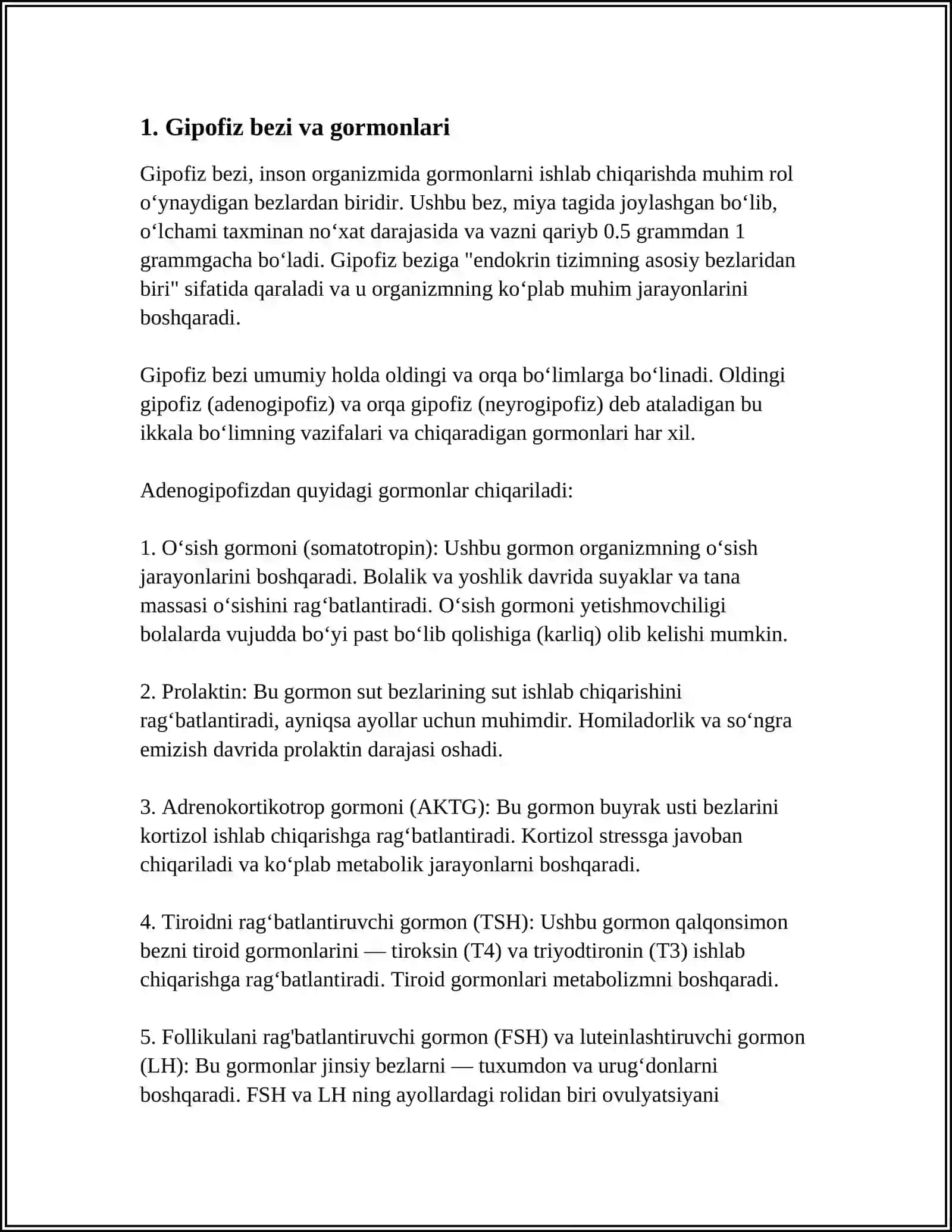 ICHKI SEKRETSIYA BEZLARI VA ULARNING GORMONLARI 3
