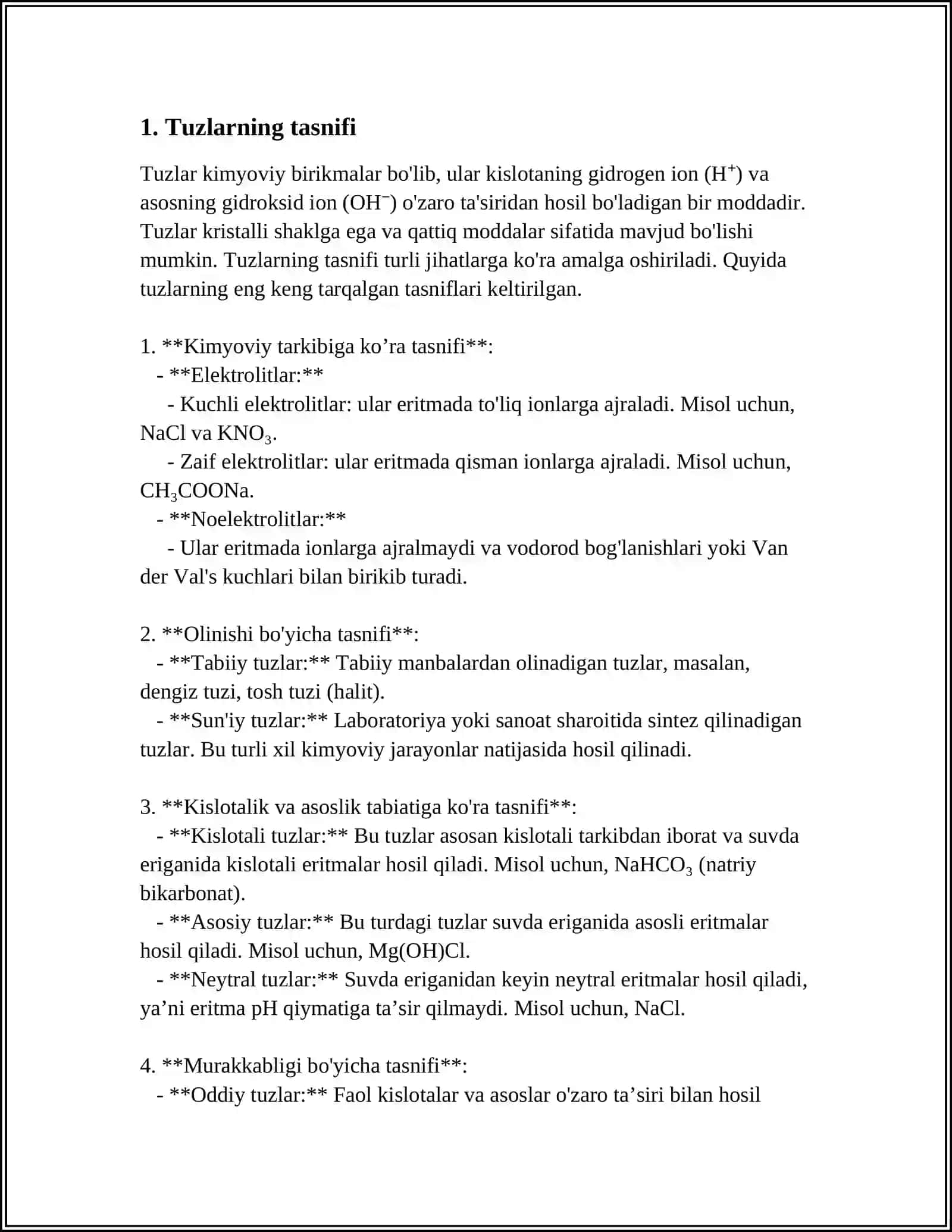KIMYOVIY KIMYONING ASOSIY SINFLARI TUZLAR 3