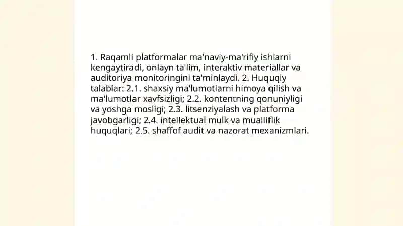 Ma'naviy ma'rifiy ishlarni huquqiy tashkil etishda innovatsion texnalogiyalarni qo'llash 3