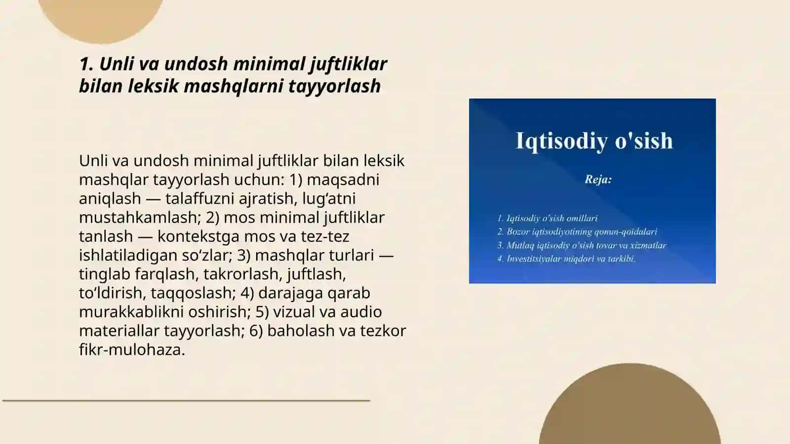 Unli va undosh tovushlarni oʻrgatishda leksik mashqlarni tashkil etish 3