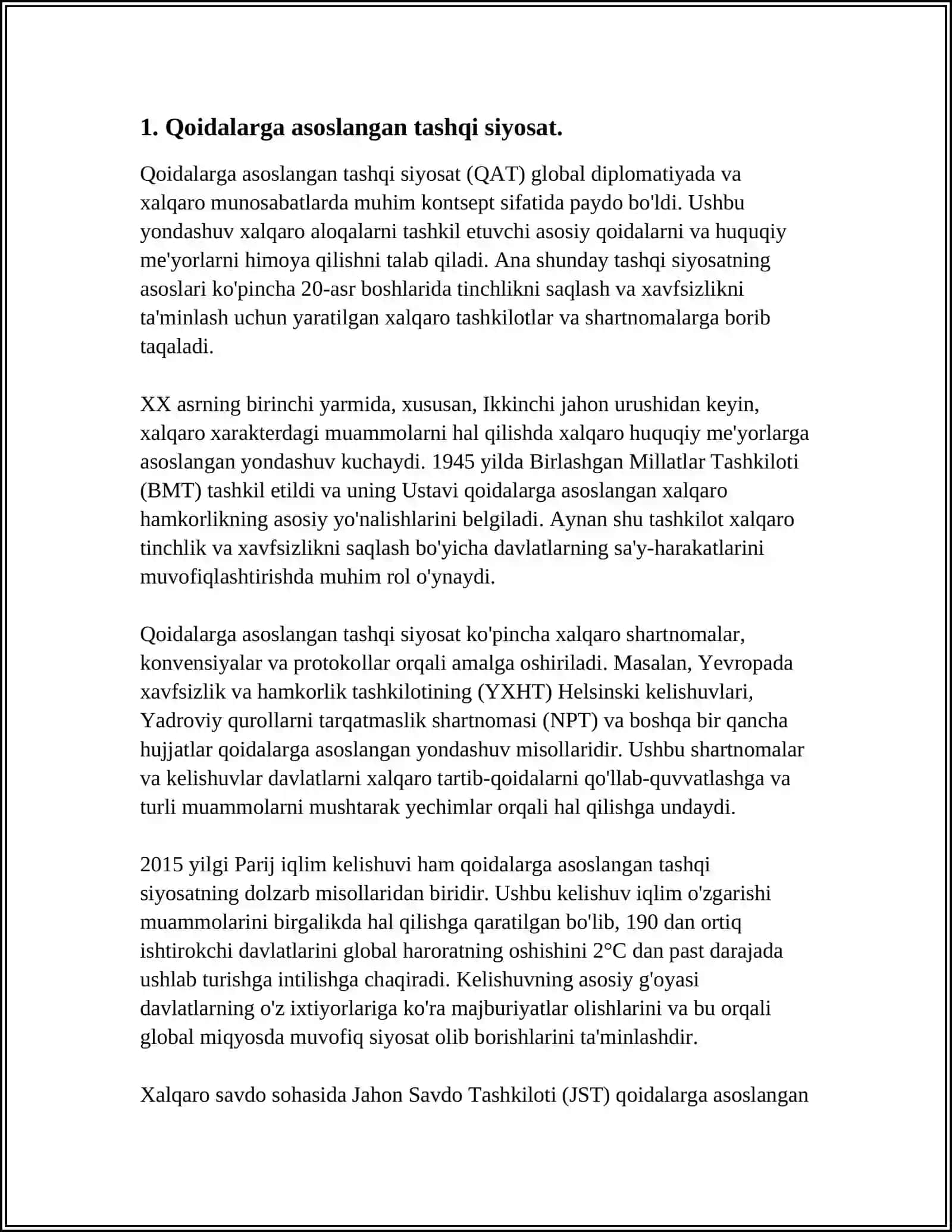Qoidalarga Yokiharakt Erkinligiga Asoslangan Siyosat 3
