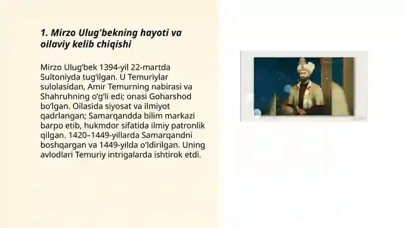 Mirzo Ulug’bek – davlat arbobi va buyuk olim 3