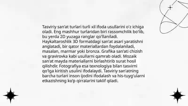Tasviriy va amaliy sanat fani predmeti 3