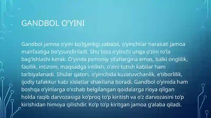 Gandbol o’yini 3