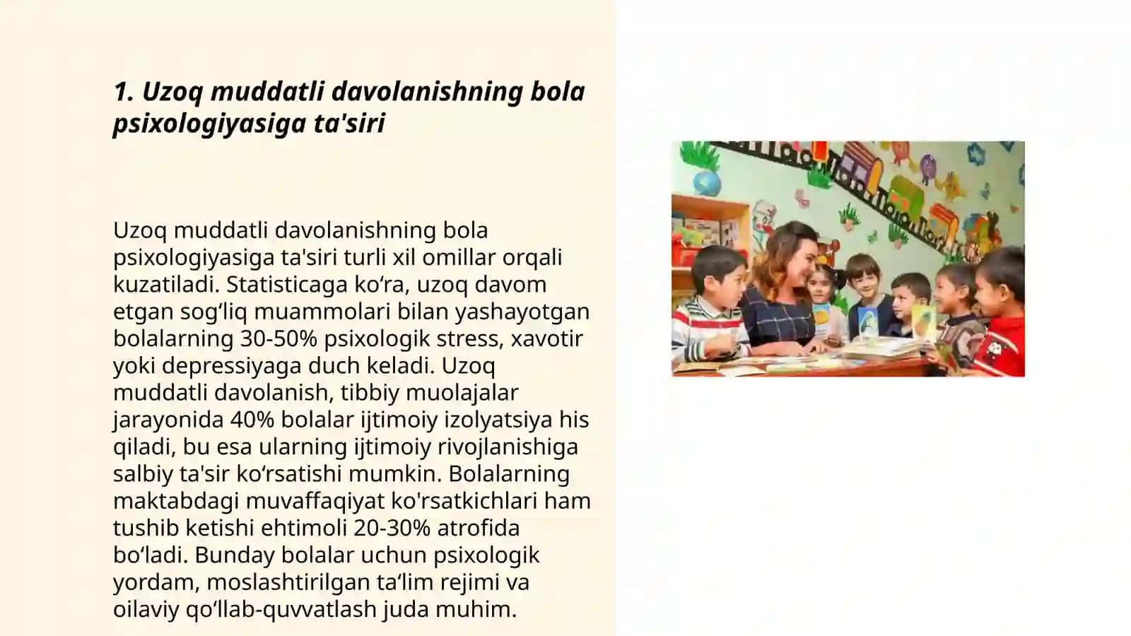 Uzoq muddatli davolanayotgan bemor bolalarning oʻziga xos xususiyatlari 3