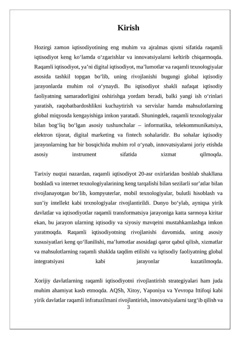 Raqamli Iqtisodiyotning Xususiyatlari va Rivojlanishi 3