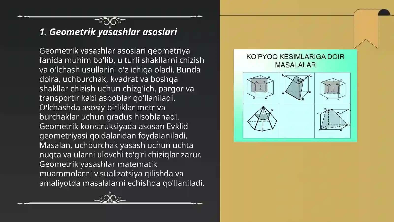 Yasashga doir geometrik masalalar 3