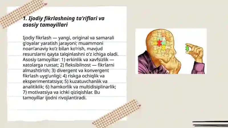 Ijodiy fikrlash va innovatsion yondashuv asoslari 3