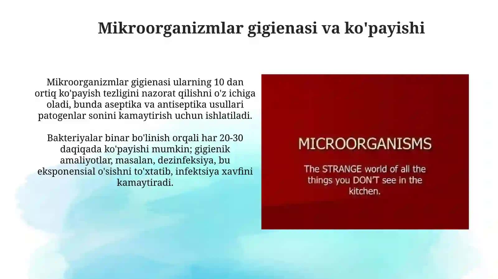 Mikroorganizmlar gigienasi va ko'payishi 3