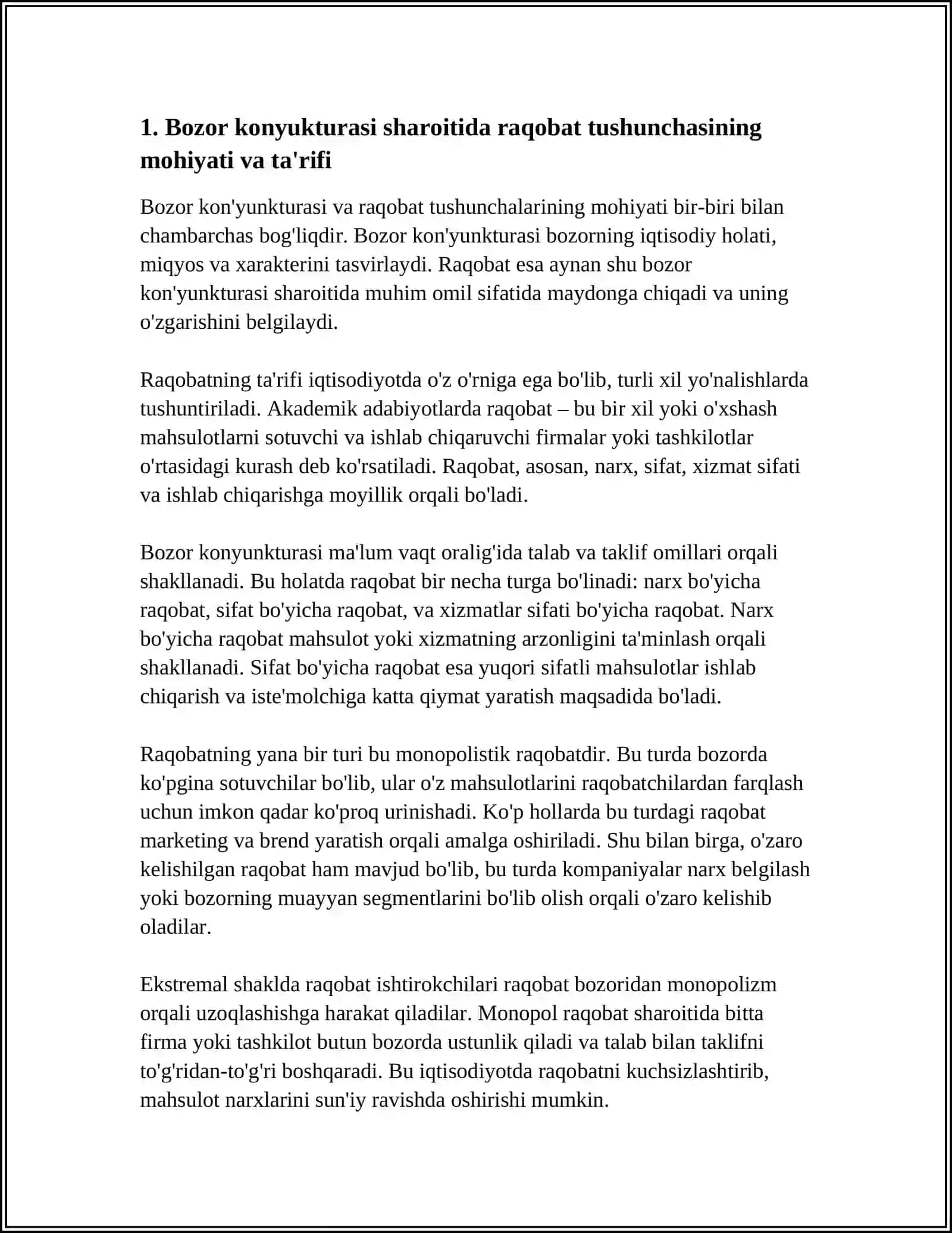 BOZOR KONYUKTURASIDA RAQOBAT TUSHUNCHASI 3