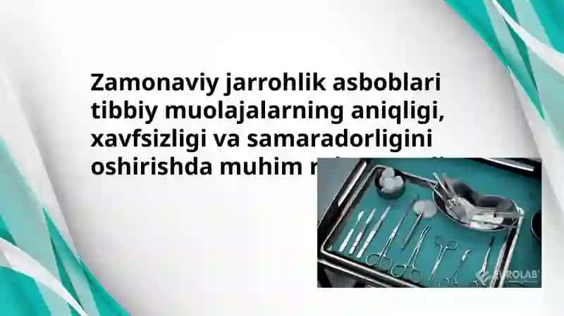 Zamonaviy xirurgik asboblar. Dezinfeksiya uchun qoʻllaniladigan asosiy kimyoviy vositalar. 3
