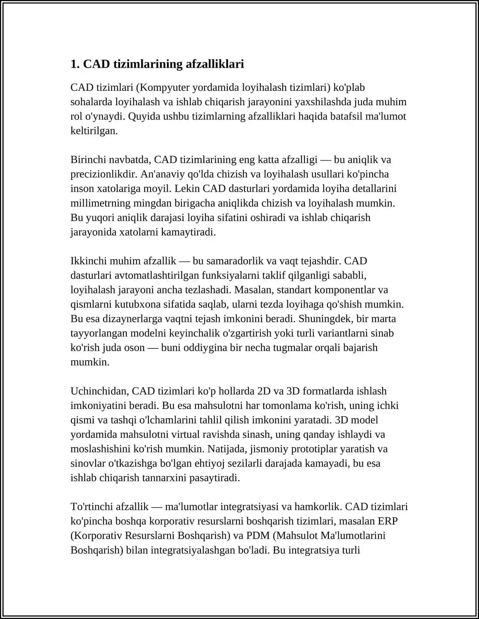 CAD TIZIMLARI UCBUN KLASTER YARATISH 3