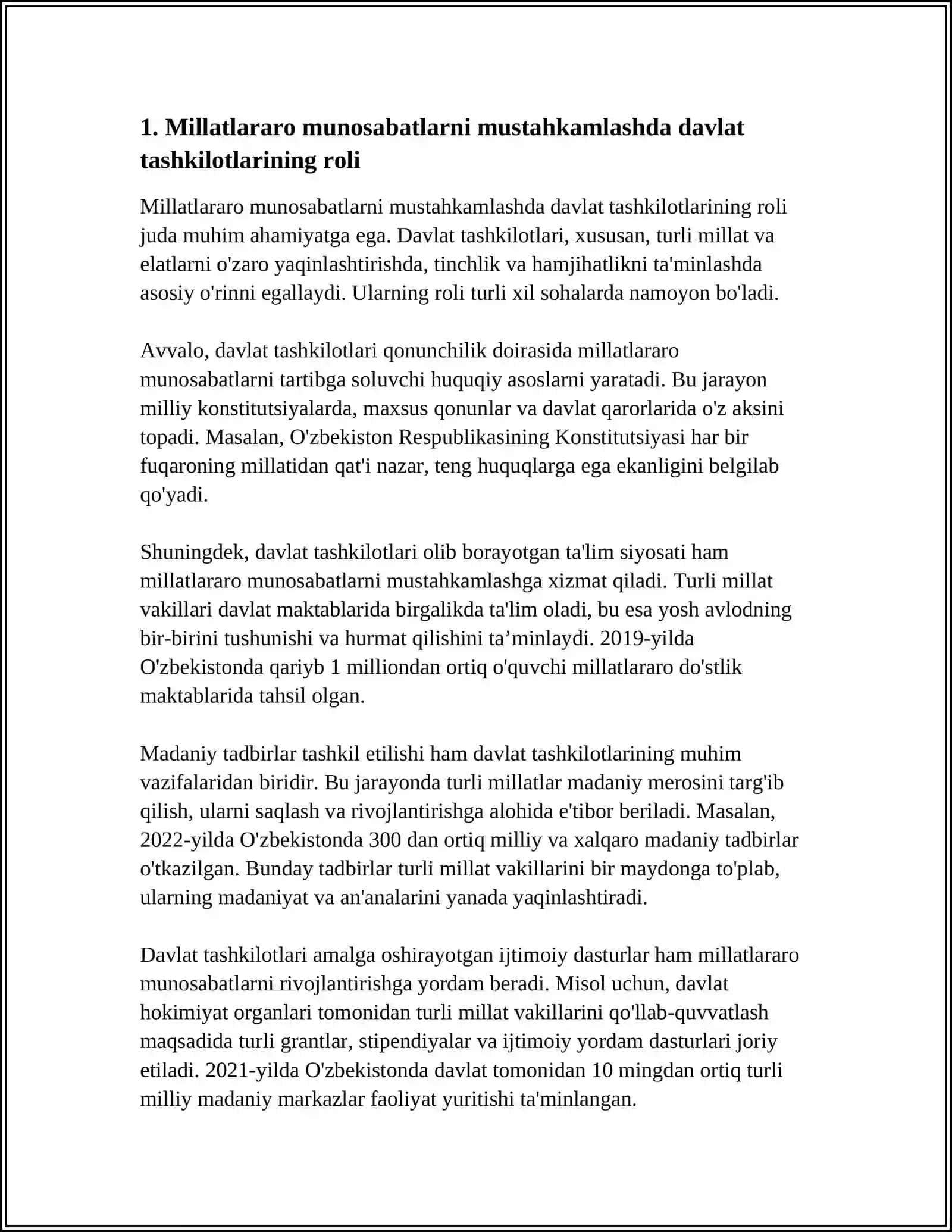 OʻZBEKISTONDA MILLATLARARO HAMJIHATLIKNI TAʼMINLASHDA DAVLAT VA NODAVLAT TASHKILOTLARI IJTIMOIY SHERIKCHILIGI 3