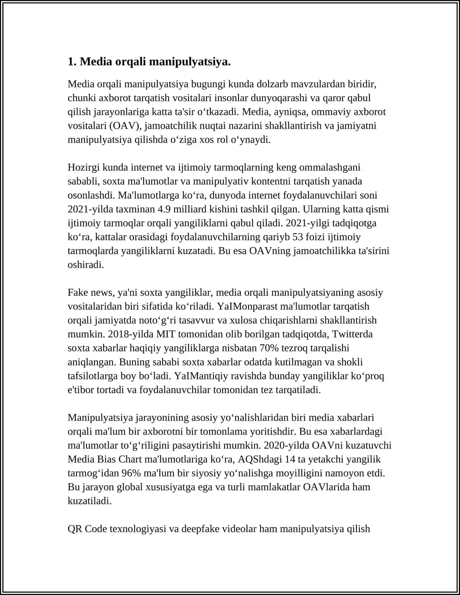 MEDIA ORQALI MANIPULATSIYA VA UNDAN HIMOYALANISH 3