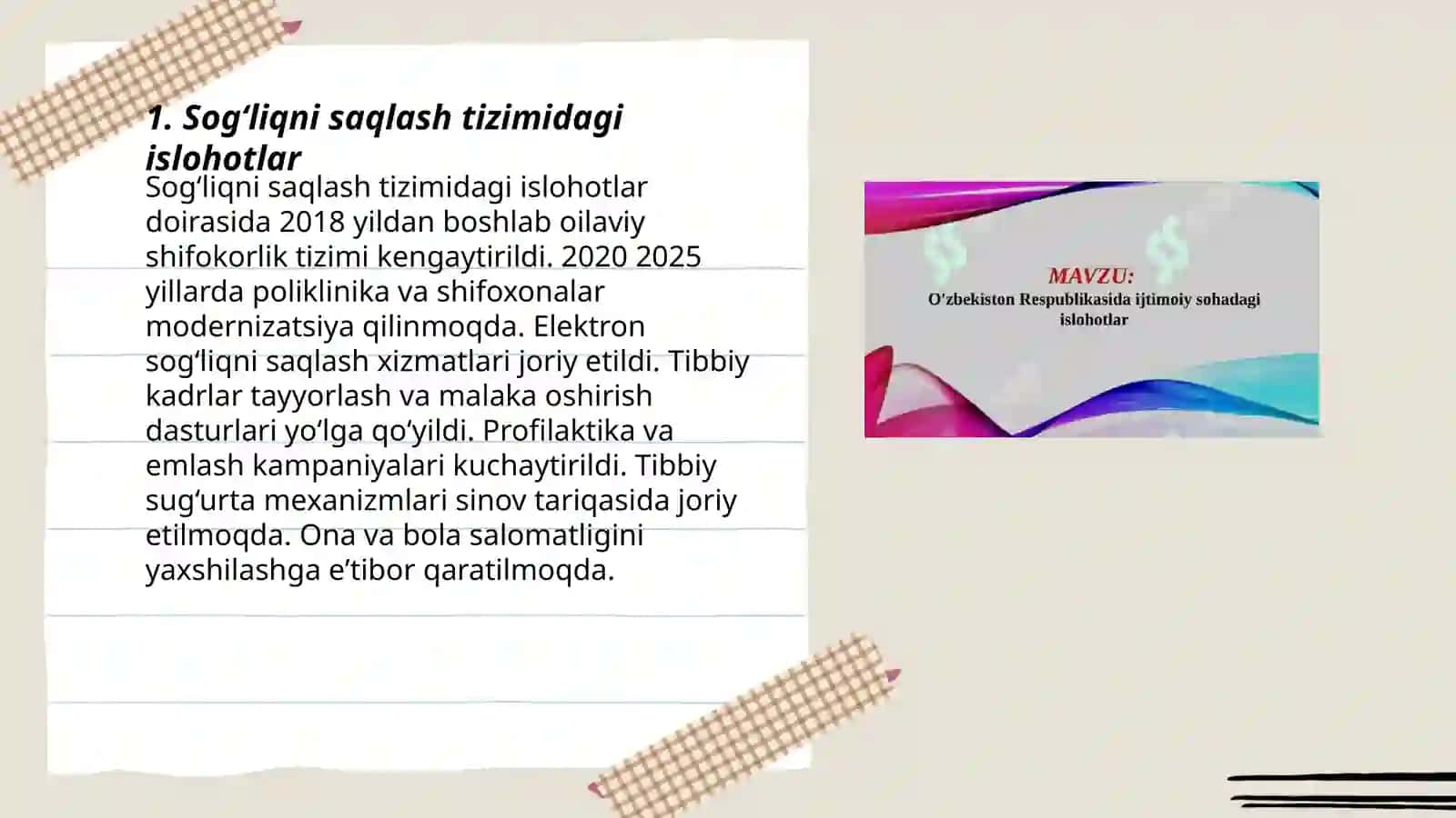 Sog‘liqni saqlash tizimidagi islohotlar 3