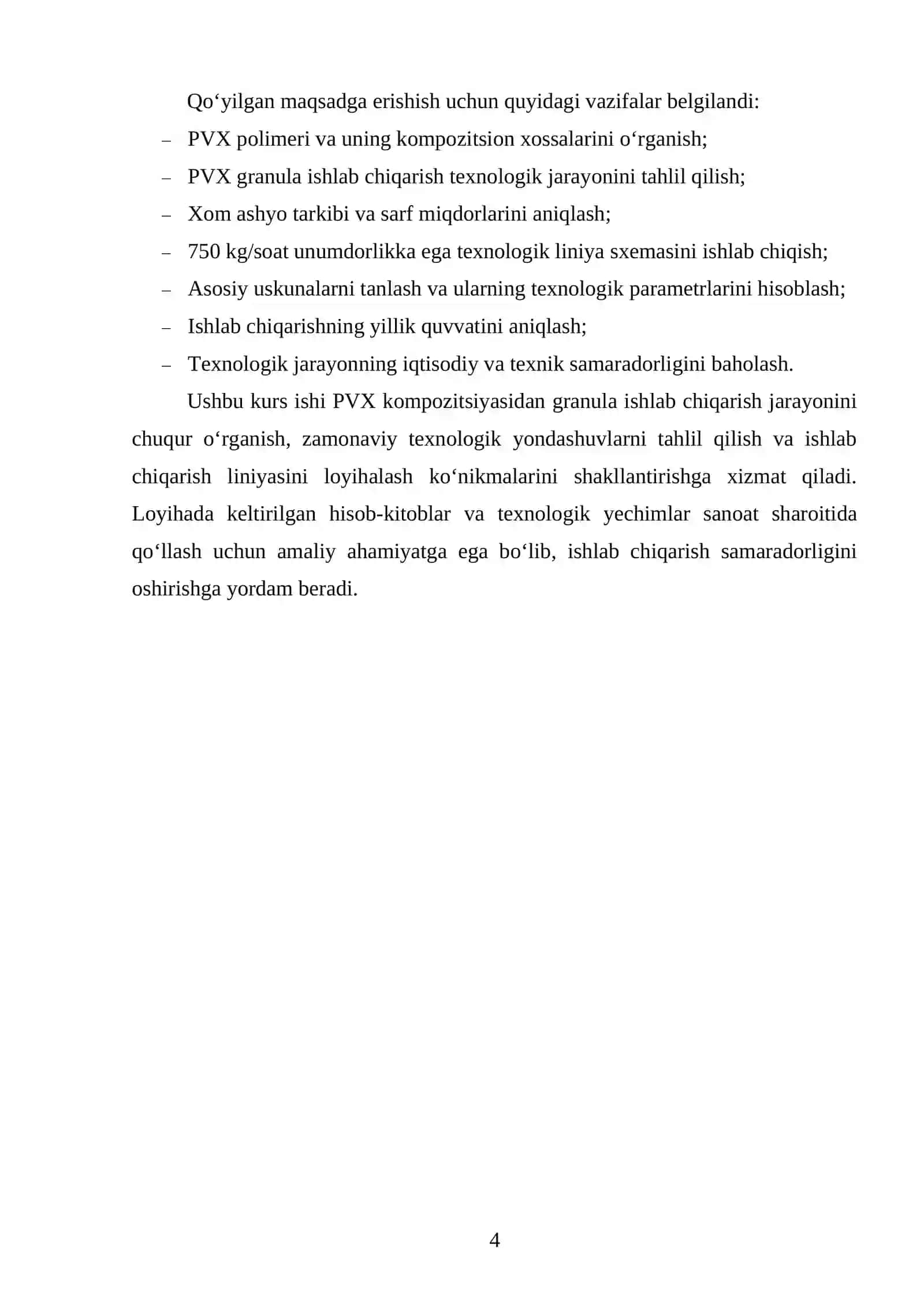Quvvati Q=750 kg/soat bo‘lgan PVX dan granula ishlab chiqaradigan 2 shnekli granulyatorni loyihalash 3