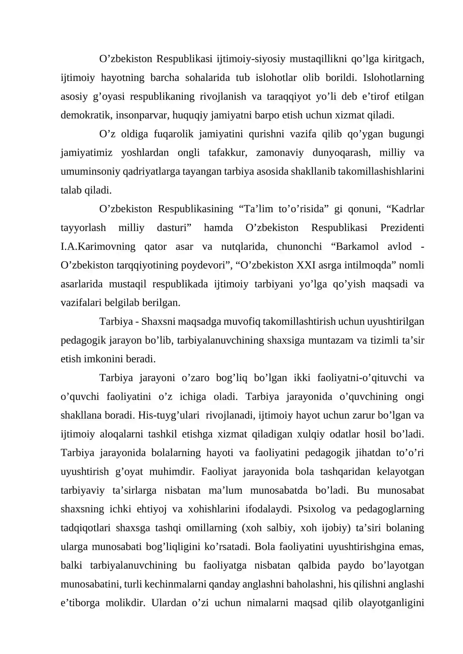 Tarbiya jarayoni, mazmuni, qonuniyatlari va tamoyillari 3