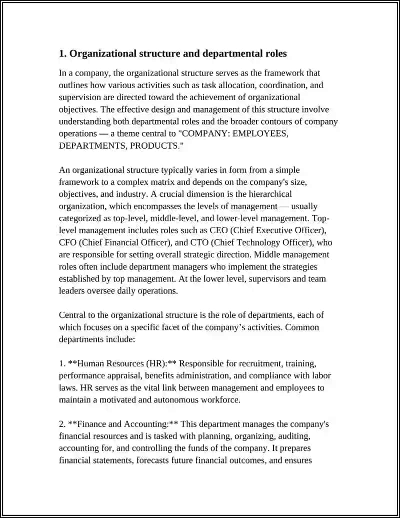 COMPANY: EMPLOYEES, DEPARTMENTS, PRODUCTS 3